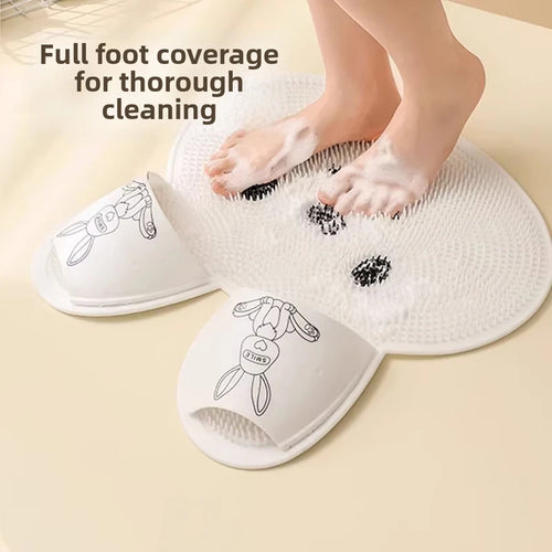 Non-Slip Silicone Foot Scrubber Mat — Hands-Free Bath Massager