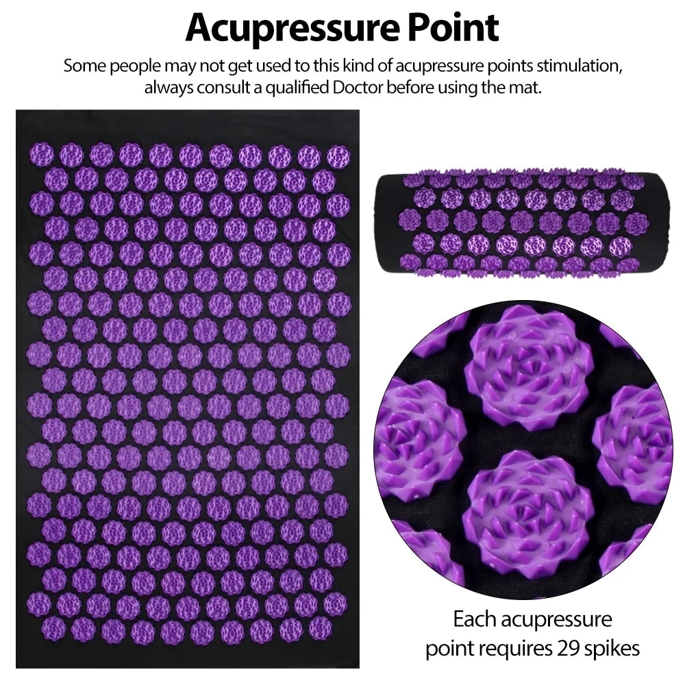 3-Piece Acupressure Mat, Pillow & Foot Massager Set