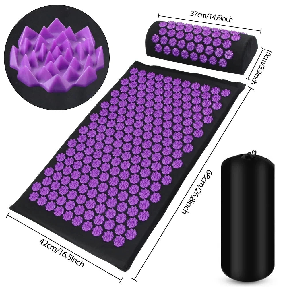 3-Piece Acupressure Mat, Pillow & Foot Massager Set