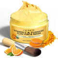 Turmeric Clay Face Mask Vitamin C Deep Cleansing Facial Improves Dark Spots Hydrating Skin Care Tightens Skin Evens Skin Tone To