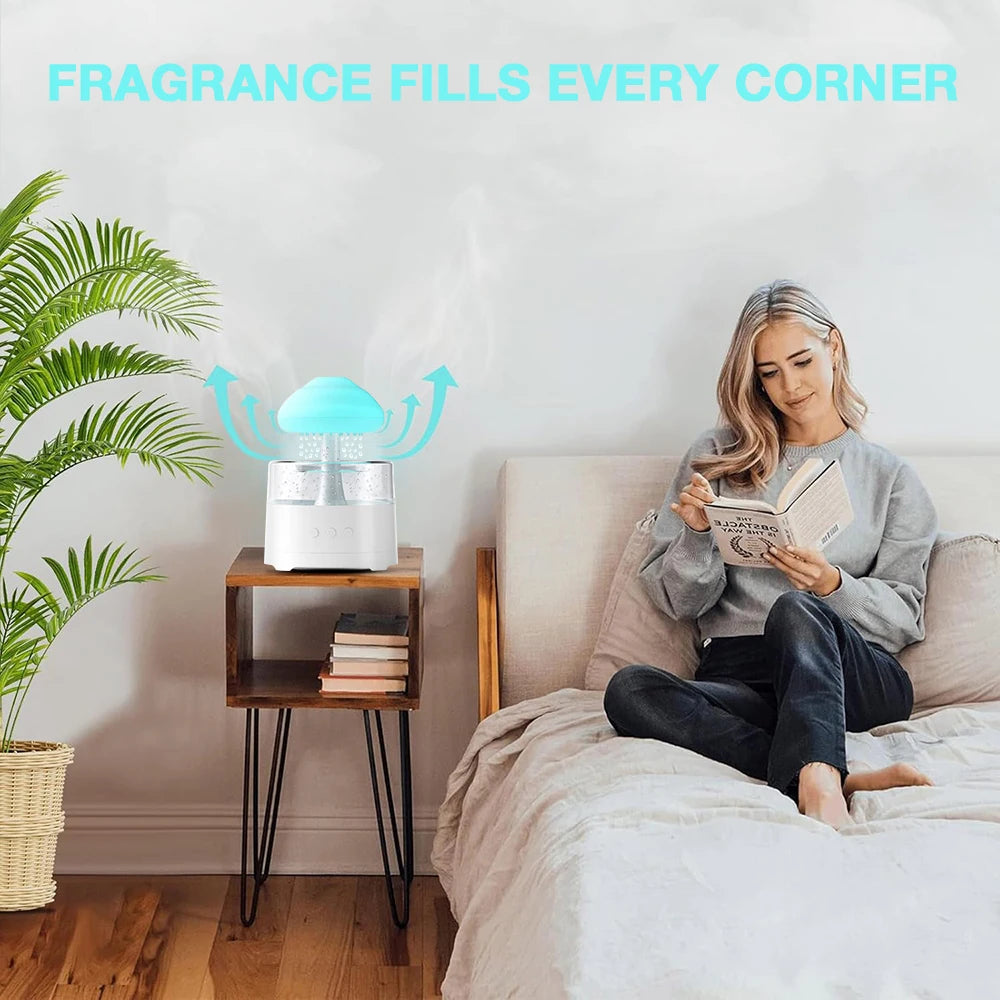 Mushroom Cloud Rain Humidifier — Colour-Changing Night Light