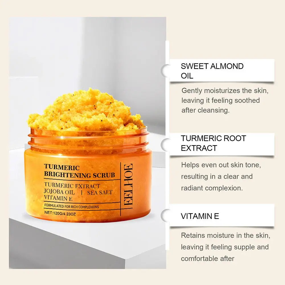 120G 1/2/3PCS Turmeric Body Scrub - All-Natural Exfoliator for Body, Face, Hand & Foot, Gently Moisturizes & Brightens Skin Care