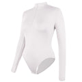 Women Thermal Underwear Mock Neck Bodysuit Long Sleeve Shapewear Sexy Deep V Body Shaper Slimming Zipper Jumpsuit  Warmth Basic