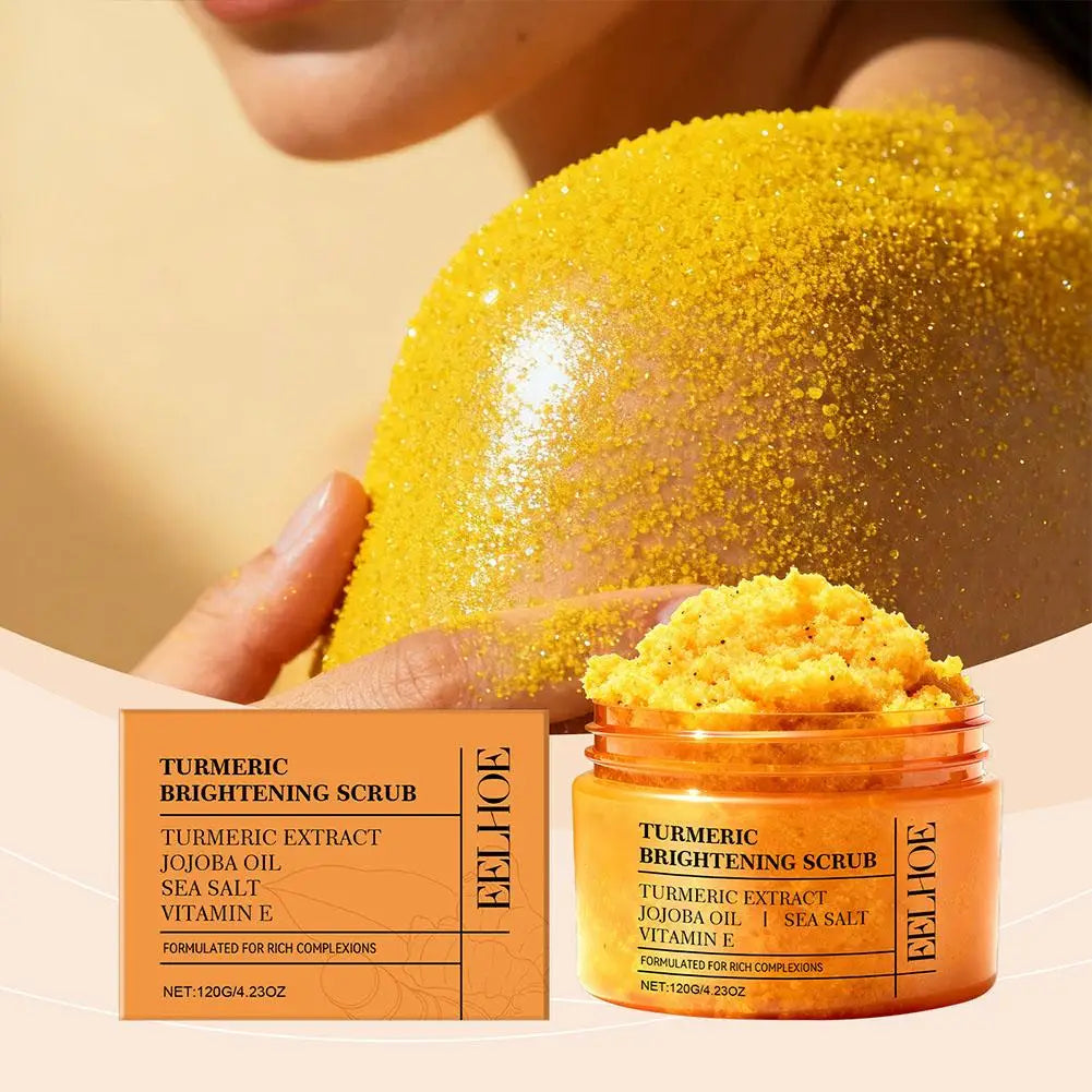 120G 1/2/3PCS Turmeric Body Scrub - All-Natural Exfoliator for Body, Face, Hand & Foot, Gently Moisturizes & Brightens Skin Care