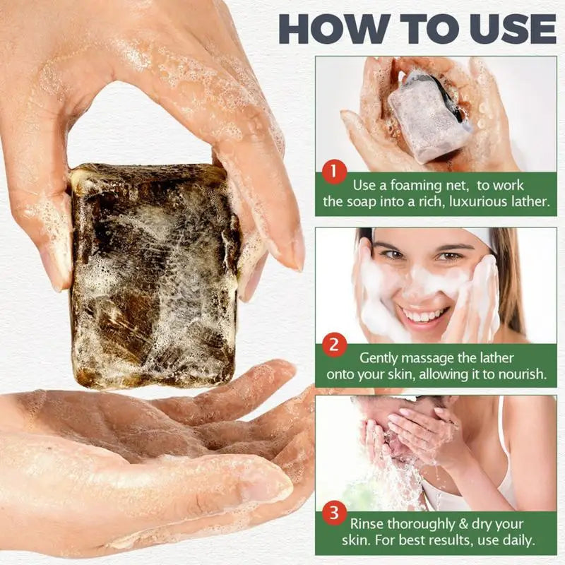 African Black Soap Deep Cleaning Exfoliate Facial Moisturizing Skin Smoothing Face body Soap Nourishing and revitalizing soap