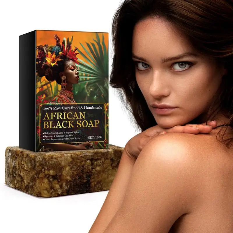 African Black Soap Deep Cleaning Exfoliate Facial Moisturizing Skin Smoothing Face body Soap Nourishing and revitalizing soap