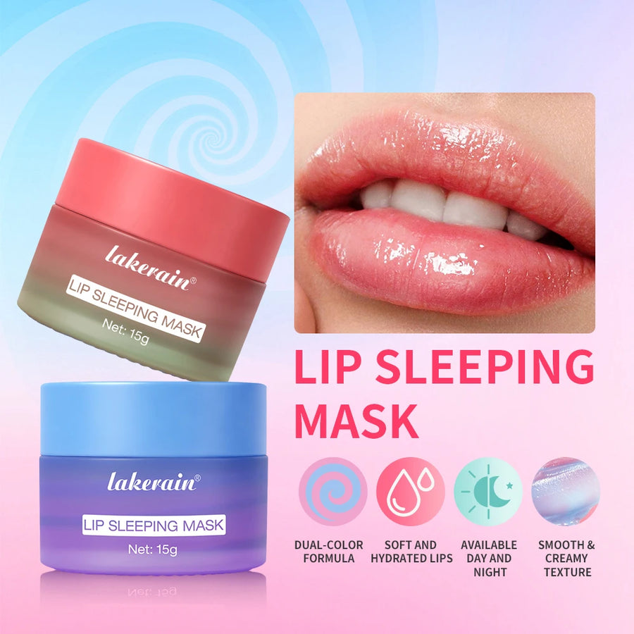 Moisturizing Blueberry Lip Mask Dual-Color Lip Sleeping Mask for Reduce Fine Lines Nourish Exfoliation Lips Skin Care