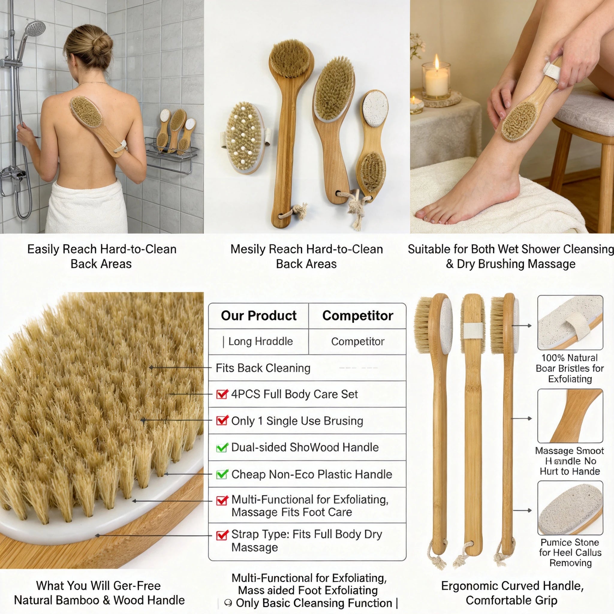GlowBrush Dry Body Brush Set