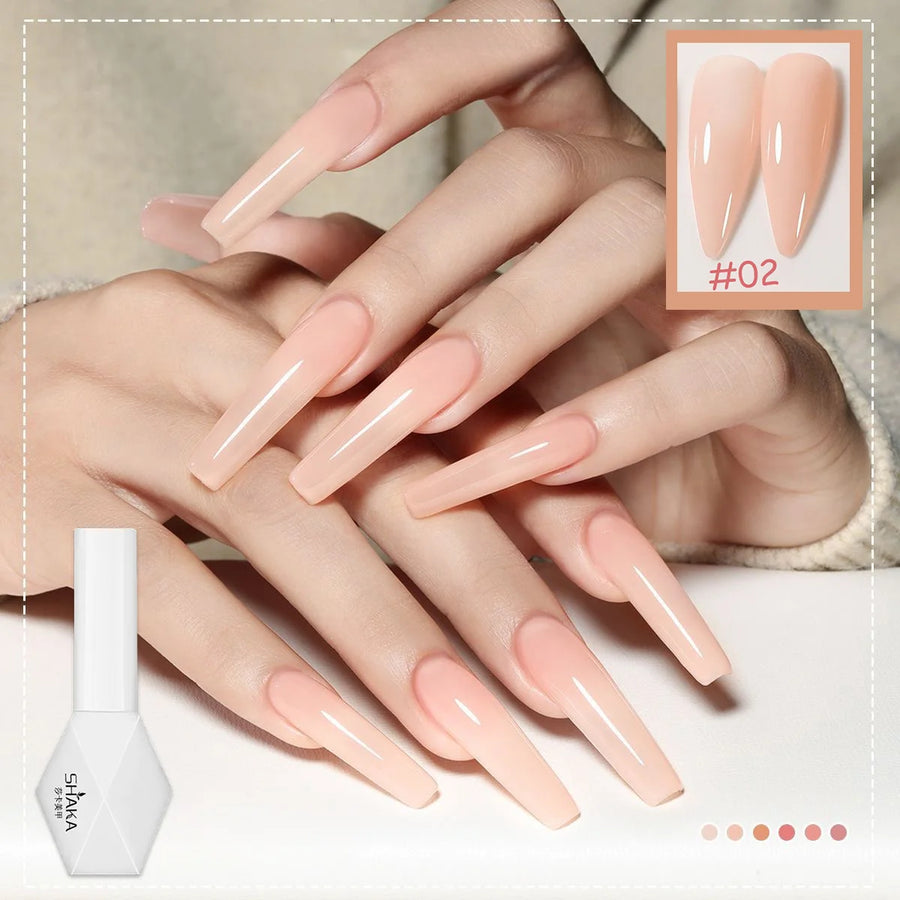 1-6pcs SHAKA Spring Ice Skin Naked Pink Gel Nail Polish 2026 New Style Versatile And Stylish Nail Art Nail Supplies
