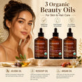 Organic Cold Pressed Argan/ Rosehip /Jojoba Oil Set Multi-Use Hydrating Repair Oil For Hair Face Body Massage Skin Care 60ml