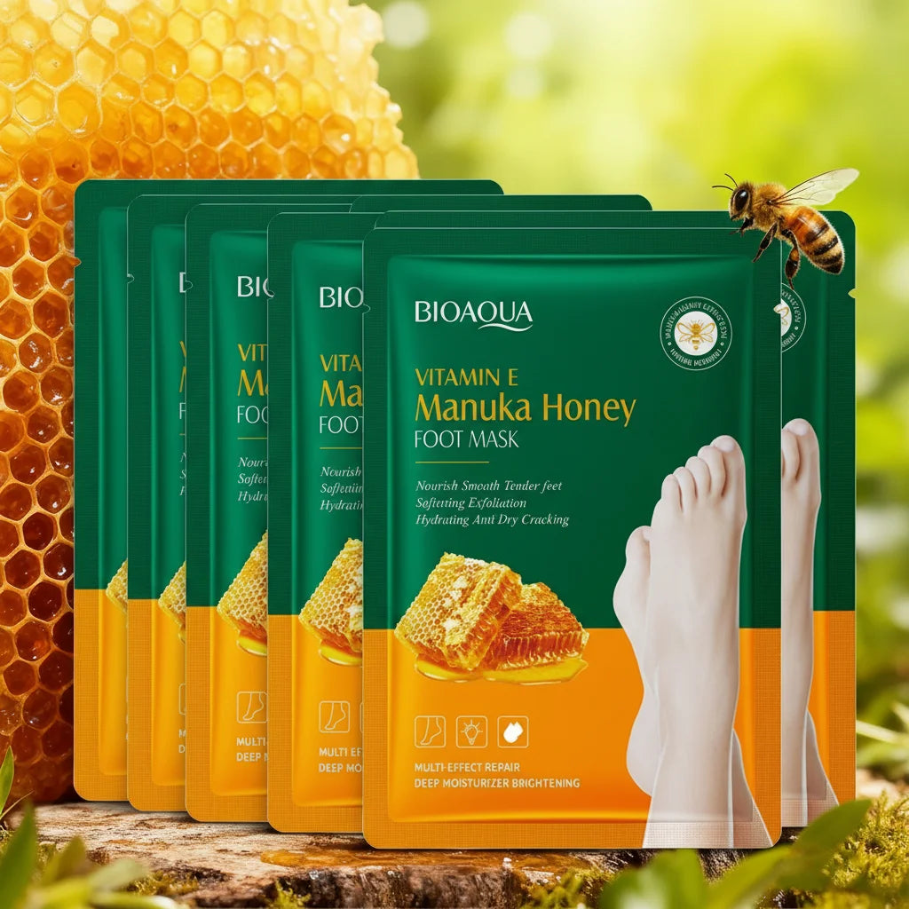 Vitamin E Foot Mask Manuka Honey Nourishing Long-lasting Moisturizing Hydrating Exfoliating Remove Dead Skin Foot Skin Care