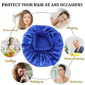1pcs Soft Silk Satin Lined Bonnet Large Satin Hair Bonnet Household Sleep Shower Cap Hair Wrap Cover for Long Hair Salon Tool