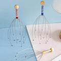 Relax Octopus Head Massager Stainless Steel Engraved Head Relaxer Brain Massage Claw Scalp Scratcher Itch Reliever Random Color