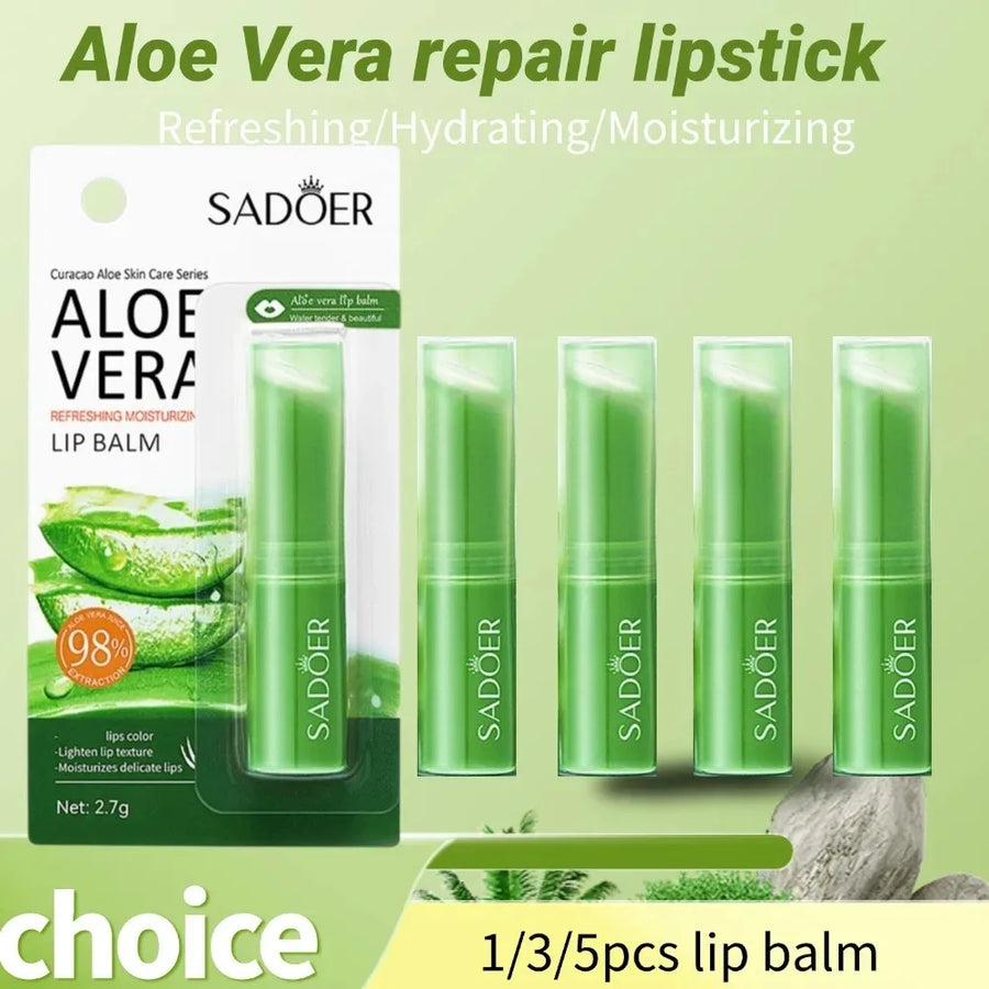 Refreshing Moisturizing Repair Lip Balm Aloe Vera Vitamin Essence Double Protection Moisturizing Hydrating Lip Balm Beauty Skincare
