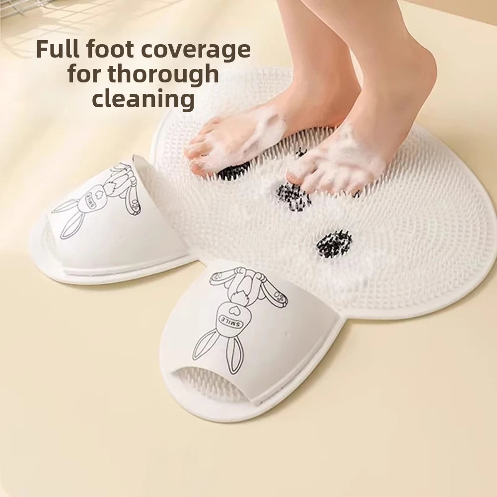 Non-Slip Silicone Foot Scrubber Mat — Hands-Free Bath Massager