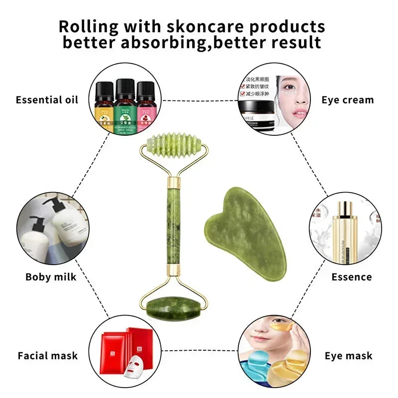 RoseGlow Gua Sha & Roller Set