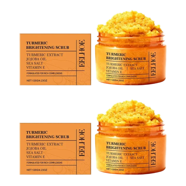 120G 1/2/3PCS Turmeric Body Scrub - All-Natural Exfoliator for Body, Face, Hand & Foot, Gently Moisturizes & Brightens Skin Care