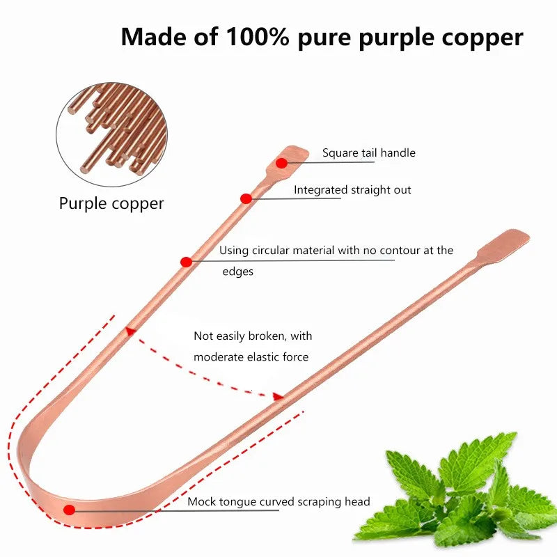Pure Copper Tongue Scraper