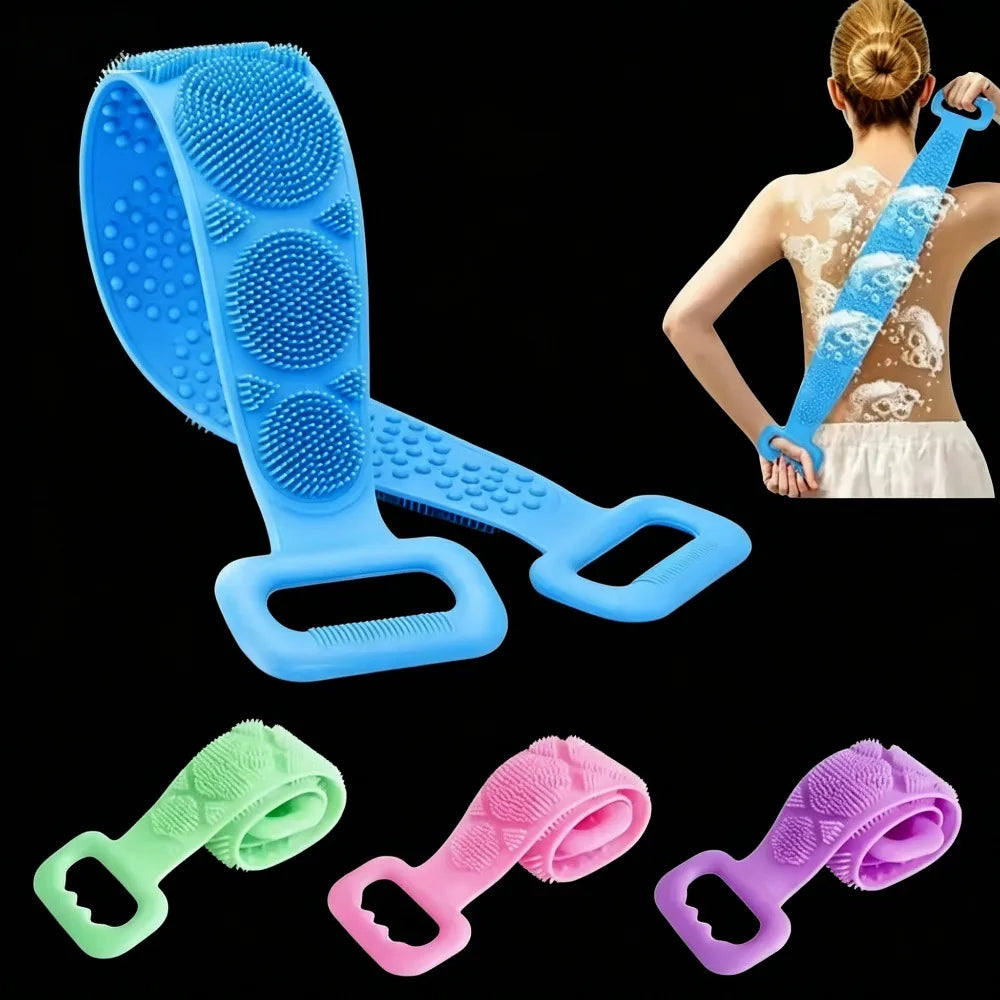 Silicone Long Belt Back Scrubber — Body Peeling & Shower Massage
