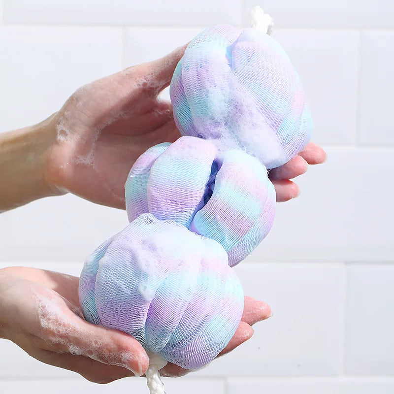 Body Scrubbing Exfoliator & Bath Loofah Ball Set