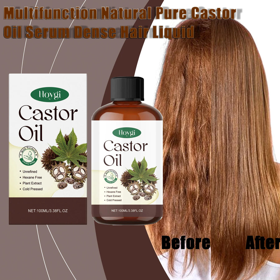 Organic Castor Oil Hair Serum Deep Nourishment Repairing Damaged Hair Roots Hair Loss Scalp Treatment Smoothing Hair Care