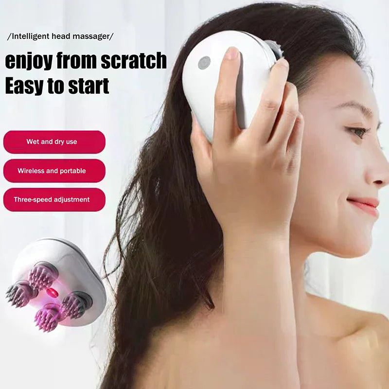 Electric Scalp Head Massager Kneading Vibrating Device Red Light Health Care Shoulder Neck Leg Arm Deep Tissue Pet Massage