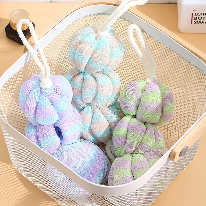 Body Scrubbing Exfoliator & Bath Loofah Ball Set