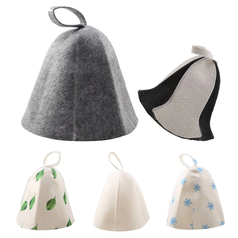 1/2/4PCS Felt Head Protection Bath Anti Heat Free Size Russian Style Shower Cap Sauna Hat Sauna Vaporarium Accessories