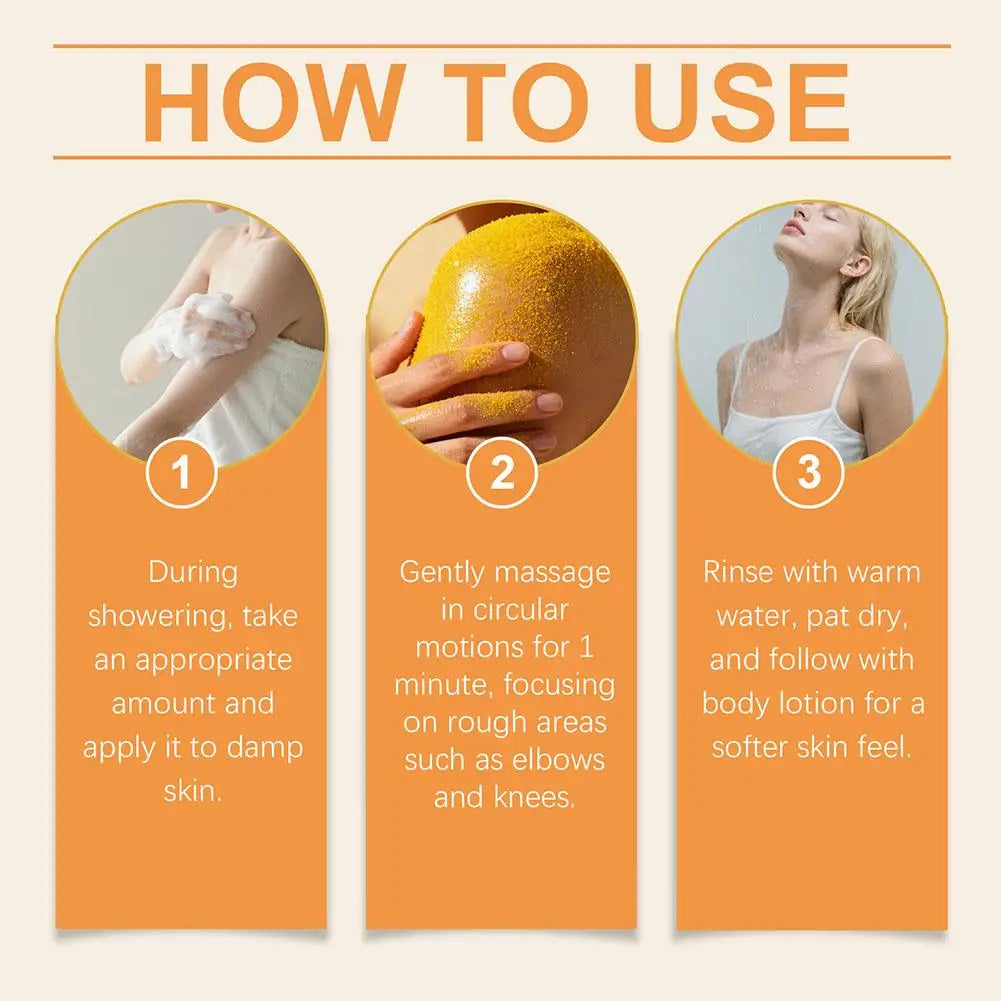 120G 1/2/3PCS Turmeric Body Scrub - All-Natural Exfoliator for Body, Face, Hand & Foot, Gently Moisturizes & Brightens Skin Care