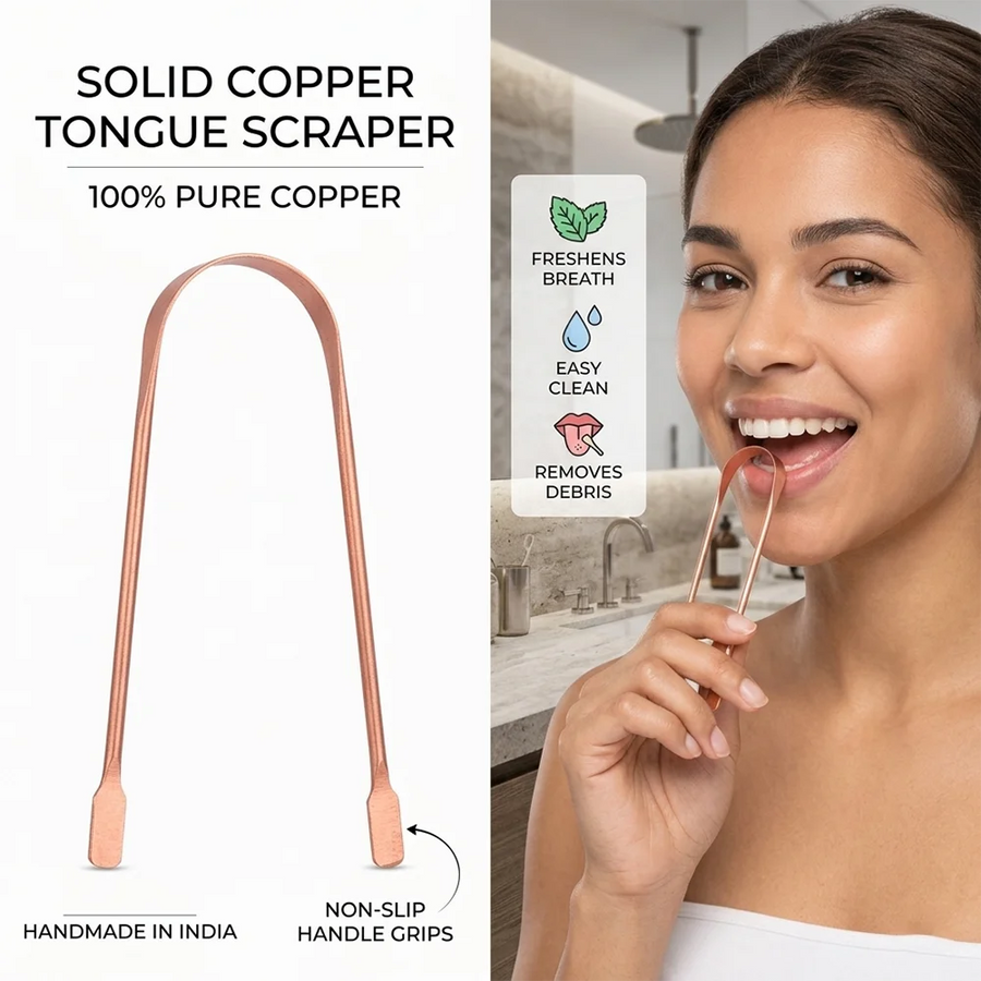 Pure Copper Tongue Scraper