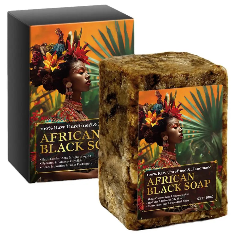 African Black Soap Deep Cleaning Exfoliate Facial Moisturizing Skin Smoothing Face body Soap Nourishing and revitalizing soap