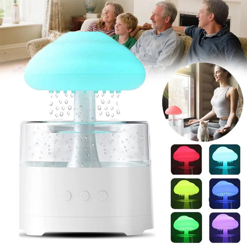 Mushroom Cloud Rain Humidifier — Colour-Changing Night Light