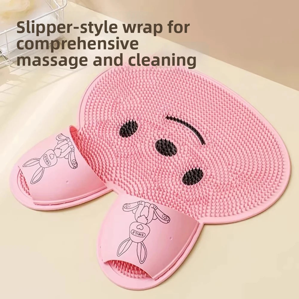 Non-Slip Silicone Foot Scrubber Mat — Hands-Free Bath Massager