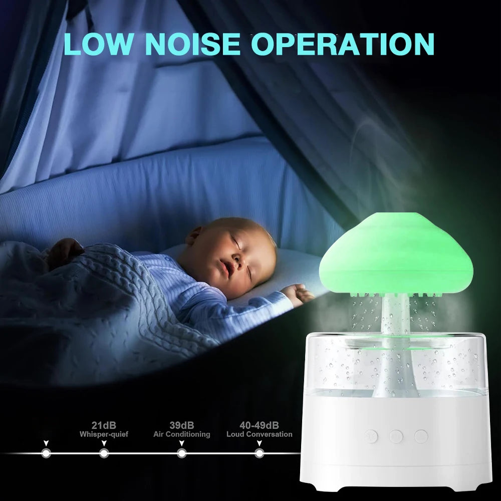 Mushroom Cloud Rain Humidifier — Colour-Changing Night Light