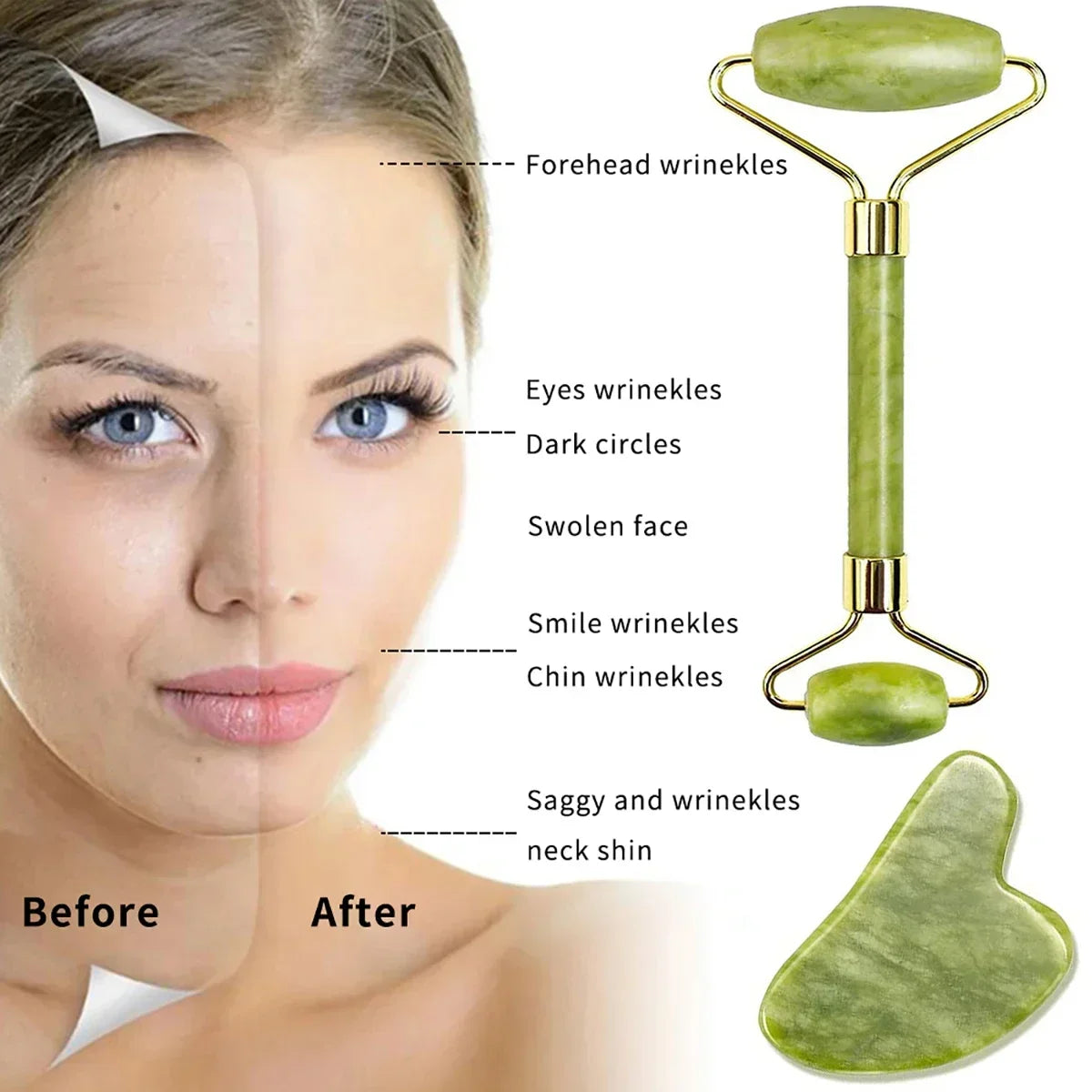 RoseGlow Gua Sha & Roller Set